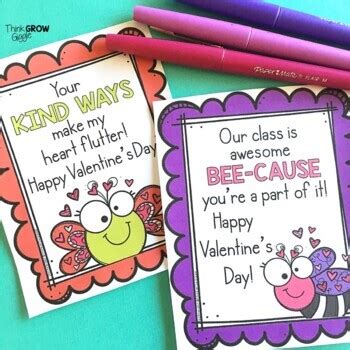 It's not a great idea to shop at target a few days after a snowstorm while there's another snow so, i visited my favorite photo editing/graphic design site and made a cute printable valentine's day card for teachers that will work with any gift. Valentine's Day Cards from Teacher by Think Grow Giggle | TpT