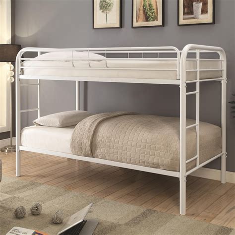 Metal Beds Twin Over Twin Bunk Bed With Built In Ladders 460377v 3