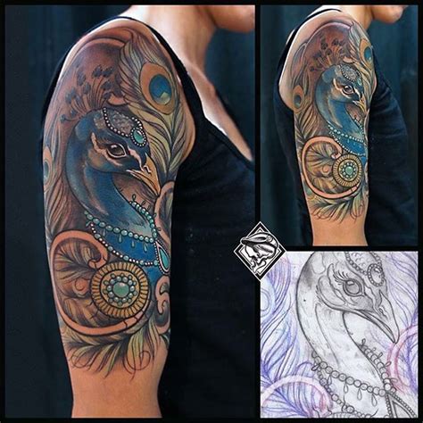 The tattoo ink is essentially just living right below the outer layer of your skin. Peacock, tried my best, very dark and tanned skin, will be ...