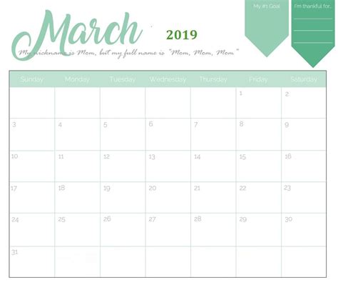 20 March 2021 Calendar Free Download Printable Calendar Templates ️