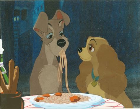 Charming Animation Art Cel Bella Notte Lady And The Tramp 1955 Disney