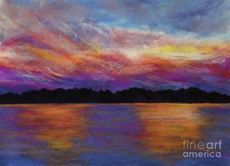 Sunset On Lake Norman Tapestry Textile By Suzanne Towry Pourroy