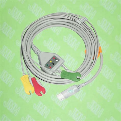 compatible with philips hp ecg machine one piece ecg cable and leadwires 3 lead clip aha or