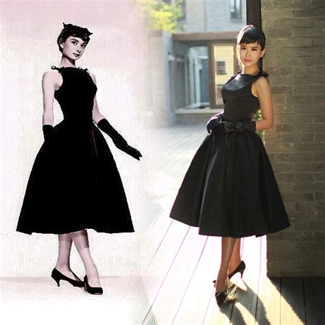 30 Summer Women Vintage 50s Audrey Hepburn Style Swing Mała Czarna