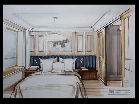 Bedroom Concept Sketch By Magdalena Sobula 1점투시