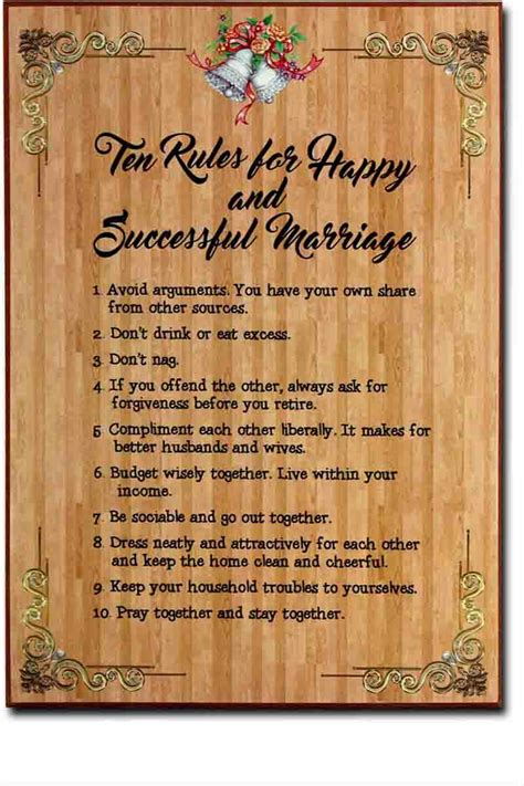 Ten Rules For Happy And Successful Marriage 20 X 1 X 28 Cm F2