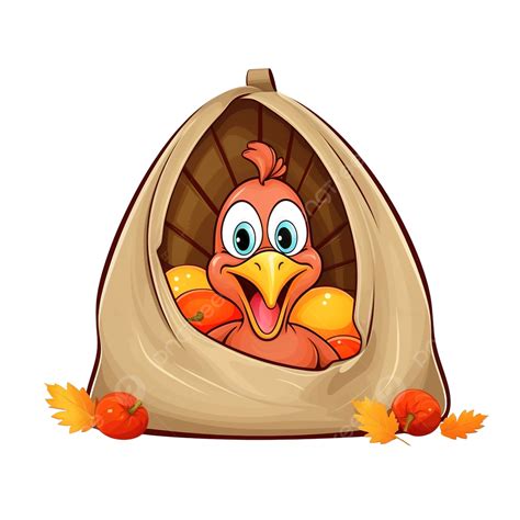 Happy Thanksgiving Greeting With Turkey Bird Hiding Under A Bag Vector