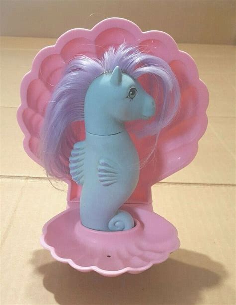 My Little Pony Sea Ponies Seawinkle Mlp G1 Blue Seahorse Pink Shell