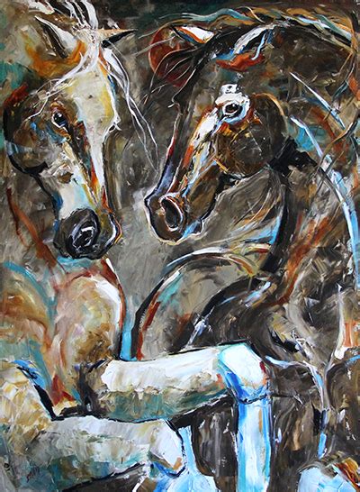 Abstract Horse Painting By Laurie Pace Red Moon Winter Solstice Horse