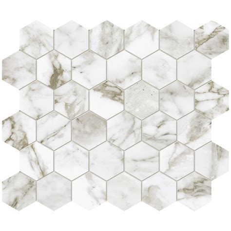 Enigma Oro Arabescato 2 Inch Matte Hexagon Porcelain Mosaic Tile The