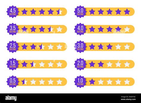 Set Of Stars Rating Badges In A Flat Design Vector Illustration Stock