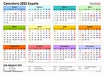 Calendario 2022 en Word, Excel y PDF - Calendarpedia