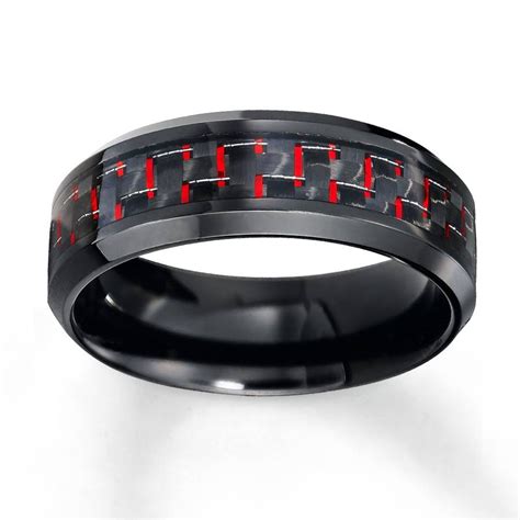 Kay Mens Wedding Band Stainless Steel 8mm With Regard To Black And Red Men039s Wedding Bands 