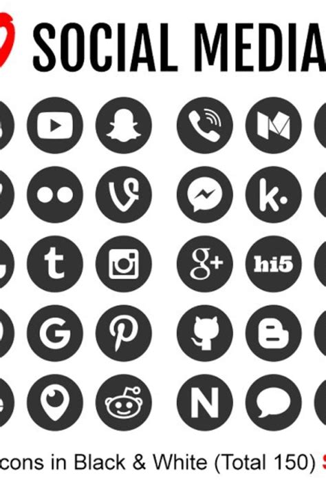 150 Clean Social Media Icons Social Media Icons Media Icon Social Media