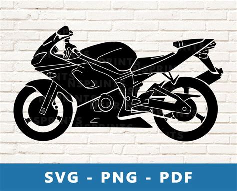 A Black And White Drawing Of A Motorcycle On A Brick Wall With The