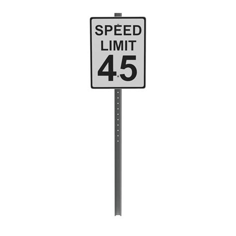 3d Model Speed Limit 45 Road Sign Turbosquid 2045600