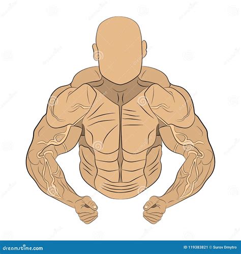 Ilustração Inflada Do Desenho Do Homem Do Músculo Do Corpo Ilustração