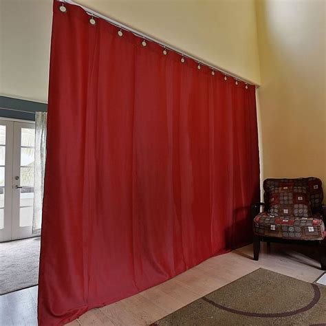 When hanging a curtain room divider from a drop ceiling, curtains can be hung in a number of ways, including hanging curtain rods, a pulley system or curtain track system. Roomdividersnow Xx-Large Ceiling Track Room Divider Kit A ...