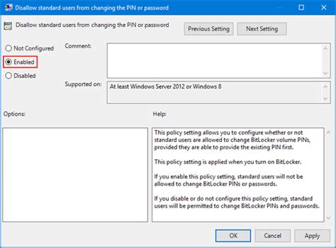 Maybe we can put our hands to the setting of password policy. How to Stop Standard Users from Changing BitLocker ...