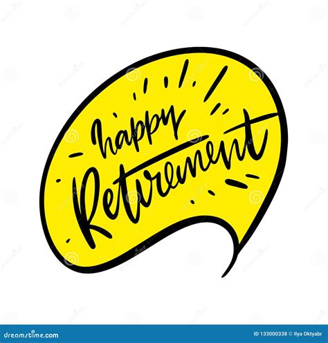 Happy Retirement Greeting Banner Poster Calligraphy Hand Drawn Vector