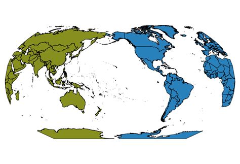 Qgis Display World Country Shape Files Centered On Pacific Ocean Using