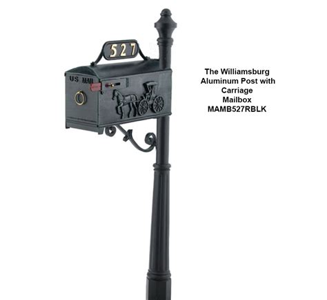 Featuring premium enamel paint, a cast aluminum mailbox and post are resistant to rust, insect damage and harsh elements. All Williamsburg Aluminum Mailbox Posts and Mailbox ...
