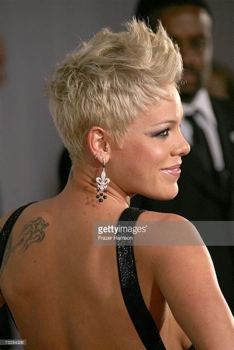 Singer Pink Arrives At The 49th Annual Grammy Awards At The Staples