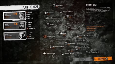 At the beginning of the game, only a few locations are available on the map; No More Tears Guide (This War Of Mine: The Little Ones) - YouTube