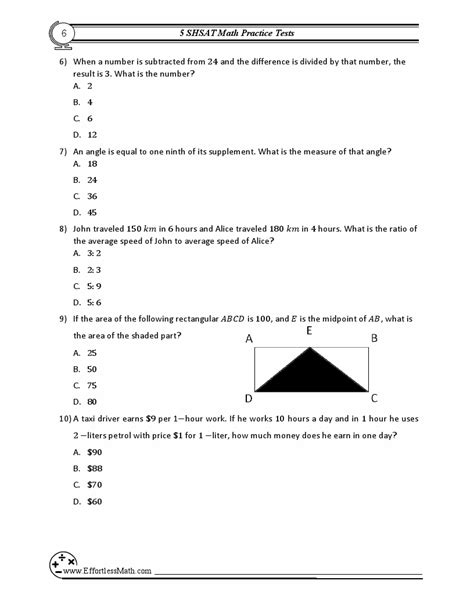 5 Shsat Math Practice Tests Extra Practice To Help Achieve An