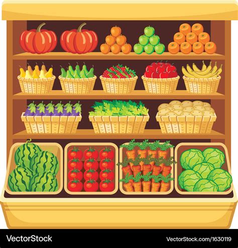 Supermarket Vegetables And Fruits Royalty Free Vector Image