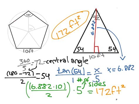 Finding Areas And Angles Of Regular Polygons Math Showme