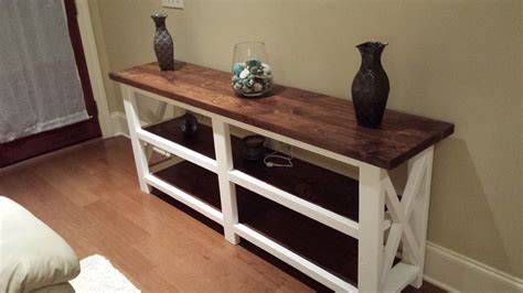 Ana White Rustic X Console Table The Beginning Diy