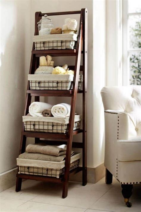 45 clever repurposed diy old ladder ideas and designs with tutorials diy bathroom storage