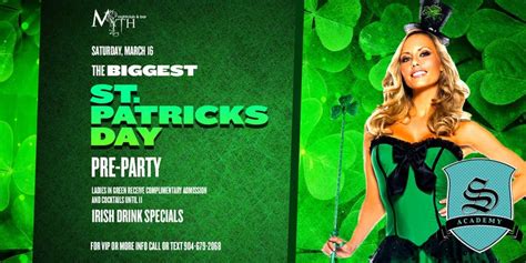 Myth S Official Pre St Patrick S Day Party Jax S Premier Saturday