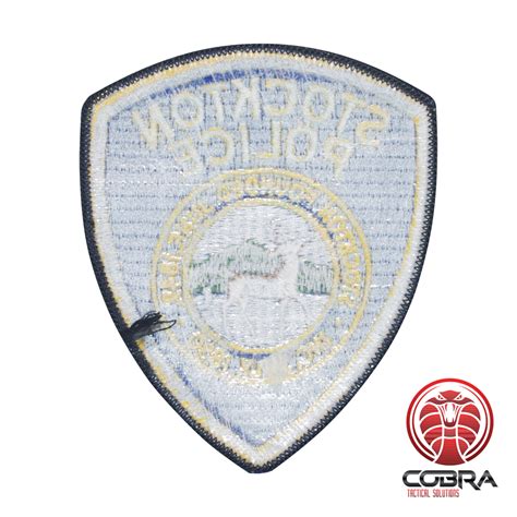 Stockton Police Dear Embroidered Patch Iron On Military Airsoft