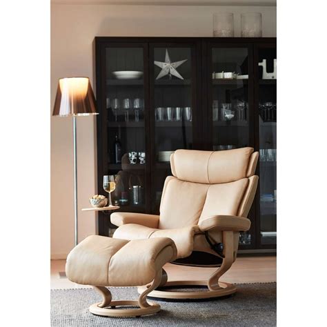 Stressless Magic Chair And Ottoman Large With Classic Base By Ekornes