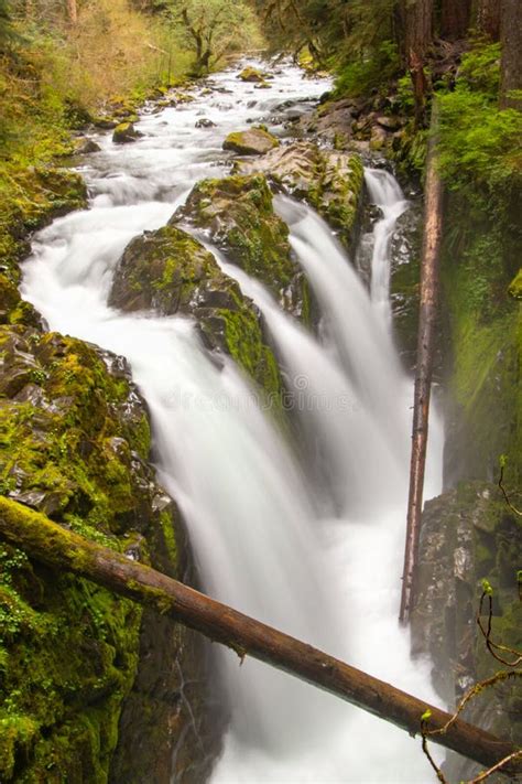 Sol Duc Falls Waterfall In Olympic National Park Washington Stock