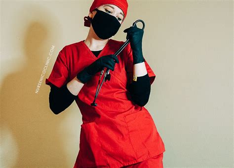 Scrubs Dress Bandana Girl Surgical Gloves Beautiful Nurse Nurse Stethoscope Rubber Gloves