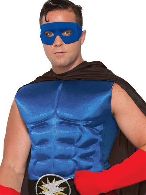 Hero Muscle Chest Adult Costume Various Colours