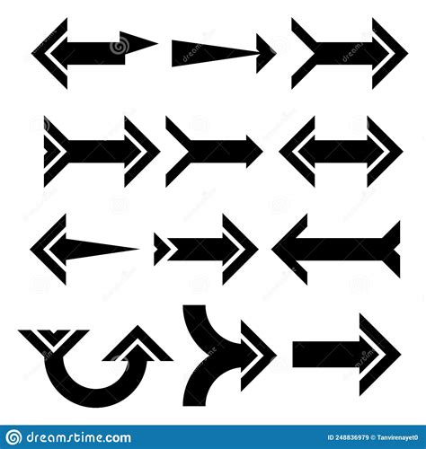 Black Arrow Vector Icon Arrows Big Black Set Icons Arrow Icon Stock Vector Illustration Of