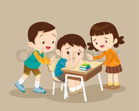 Boy And Girl Comforting Sadly Friend Stock Vector Colourbox