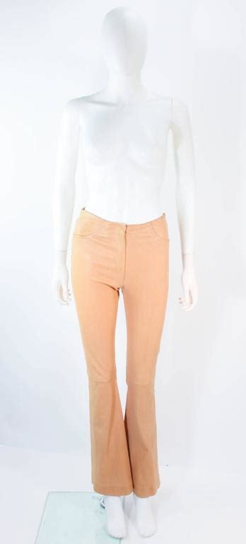 JEAN CLAUDE JITROIS Vintage Stretch Nude Leather Pants Size 0 2 38 At