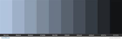 Shades Of Light Steel Blue B0c4de Hex Color Hex Color Palette Light