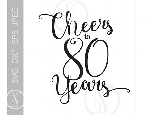 Embellishments Gold Cheers To 80 Years Svg 80th Anniversary Birthday