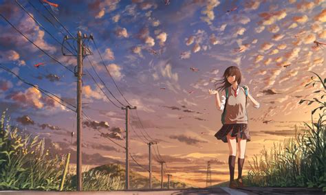 800x480 Anime Girl Going To School 800x480 Resolution Hd 4k Wallpapers