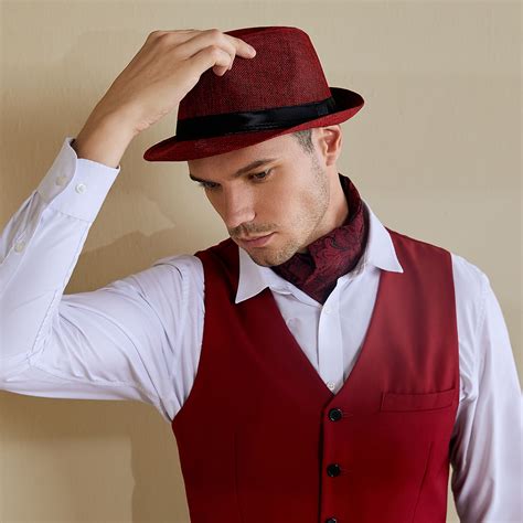 Babeyond 1920s Panama Fedora Hat Cap For Men Gatsby Hat Mens Gatsby