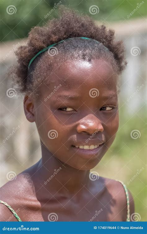 View Of A Portrait Of An African Girl Child With Expressive Look On