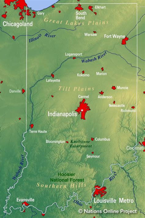 Reference Maps Of Indiana Usa Nations Online Project