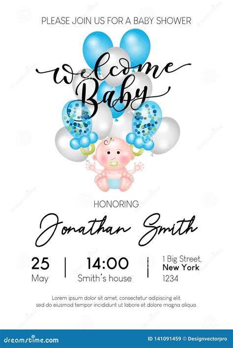 Welcome Baby Baby Shower Greeting Card Cute Baby Shower Invitation