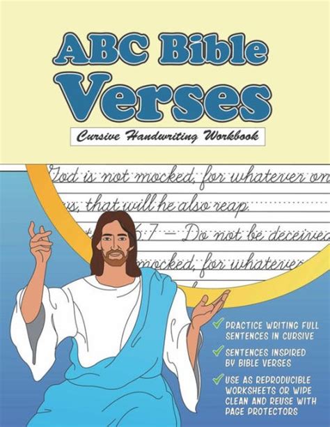 Cursive Handwriting Workbook Abc Bible Verses Christian Cursive